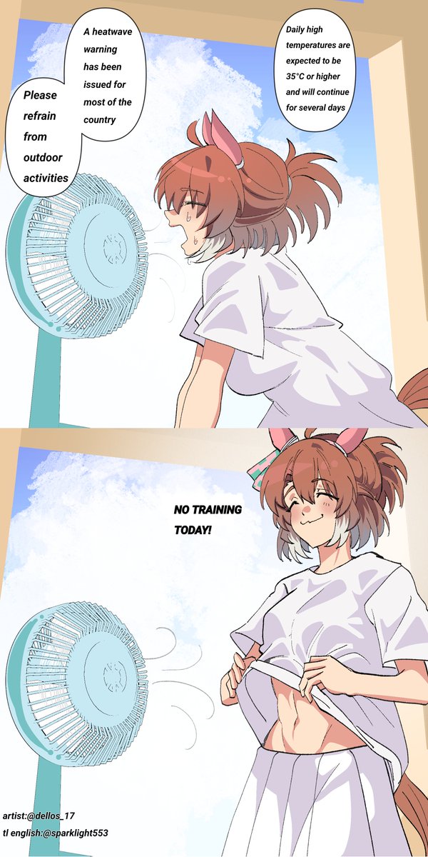 Sparklight553's tweet photo. Hot Dantsu Flame 🥵

Artist:@dellos_17 

#Umamusumeprettyderby 
#umamusumetranslations https://t.co/XijB5HTVRC