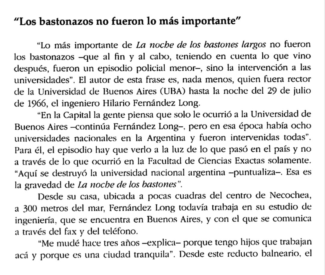 joaco_est's tweet photo. "Los bastonazos no fueron lo más importante".

Comparto la reflexión de Hilario Fernández Long a 60 años de la Noche de los Bastones Largos. Tiene una actualidad lamentable. https://t.co/FNEUrk4Pct