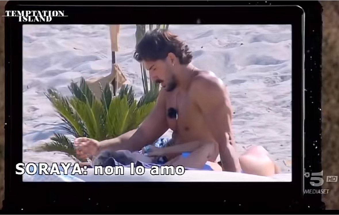 CStapane's tweet photo. Soraya: “PERCHÉ IO NEL VILLAGGIO TI AMAVO” 
Sempre Soraya: #temptationisland https://t.co/uWC3Zc4DDB