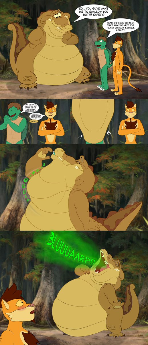 TomLaTortueKINK's tweet photo. A new Croco friend 

Tom and Khal find a new friend and he looks… really kinky 😏

🎨 Art by : @Vorefan16 https://t.co/PrkcAg9TnD