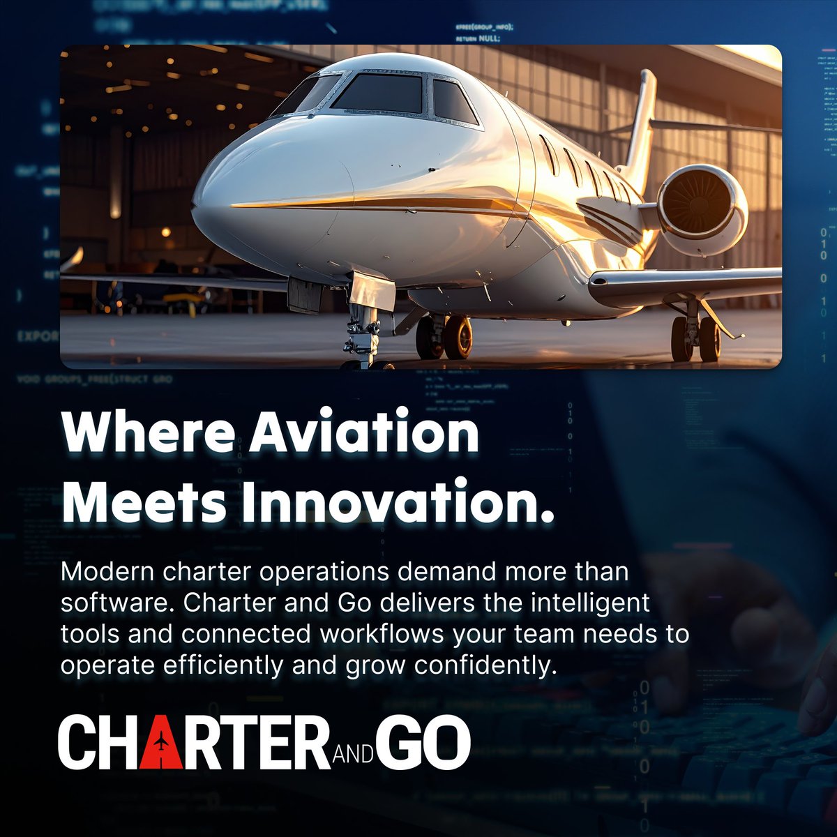 CharterAndGo's tweet photo. Where Aviation Meets Innovation.

Modern charter operations need modern technology. Charter and Go connects your workflows, streamlines operations, and helps your team work smarter from quote to wheels up.

Learn more: https://t.co/Auu0yPpFot

#CharterManagement #CharterAndGo https://t.co/tdXbKyqVWZ