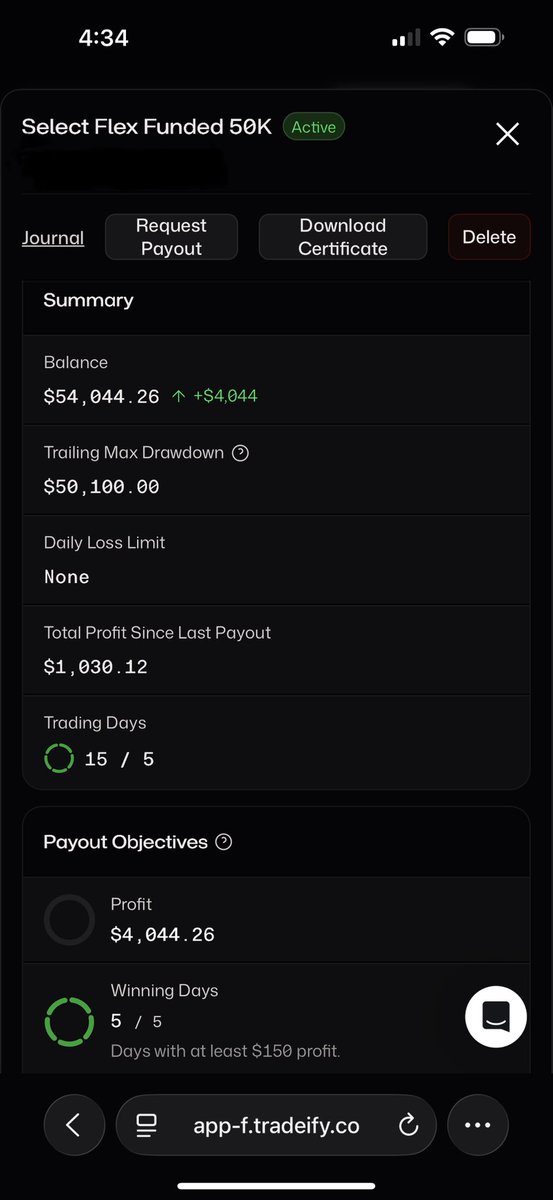 DawsonTheTrader's tweet photo. Payout secured, the third one on this account @Tradeify https://t.co/S4r9mXUycR
