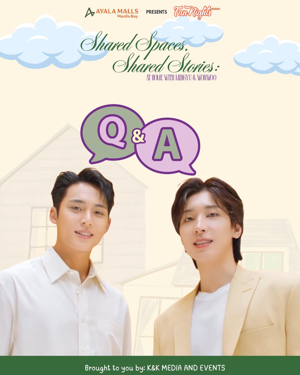 kk_media_events's tweet photo. Rise and Shine!

We know a lot of you are curious so, while waiting for our official scheduler, we are welcoming all of your questions about our upcoming event and try to answer them (without giving spoilers 😁).

Suggestions are welcome too as they may help for improvements. 😊

Just QRT/Reply to this post.
💚💜
#SharedSpacesStoriesMW #MINWON #MEANIE #MINGYU #WONWOO #SEVENTEEN #FANNIGHTSATAMMANILABAY #ATTHEBAY