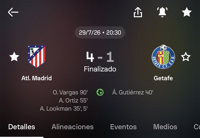 Atleti_Xtraa's tweet photo. 🚨❤️🤍 El Atlético de Madrid gana 4-1 contra el Getafe en su primer Amistoso de pretemporada 26-27 en el Cierro del Espino. https://t.co/y8VskFBE9i
