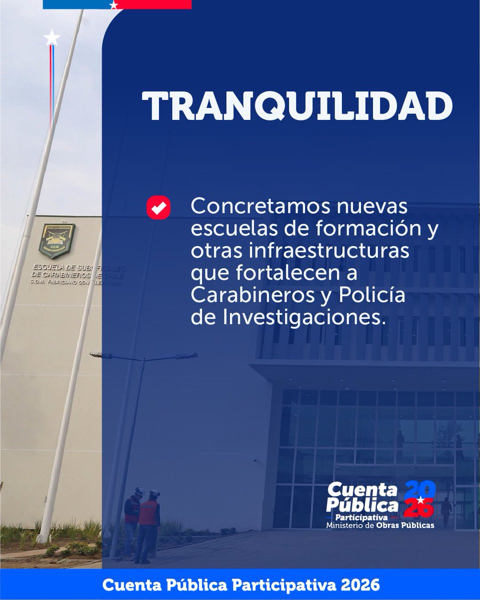 mop_chile's tweet photo. ¡En instantes!

Desde las 18 hrs, tendremos nuestra Cuenta Pública 2026, donde el biministro de Grange presentará la Cuenta Pública del MOP. Presentaremos diferentes proyectos ya realizados y las próximas obras que mejorarán la calidad de vida de los chilenos. https://t.co/fdIdTrfhZw