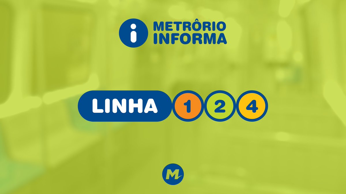 metro_rio's tweet photo. O MetrôRio informa que a circulação de trens nas linhas 1, 2 e 4 está em processo de normalização, na noite desta quarta-feira (29/07). Mais cedo, uma falha no fornecimento de energia elétrica interrompeu a operação em todo o sistema metroviário. https://t.co/MvESjjvLT8