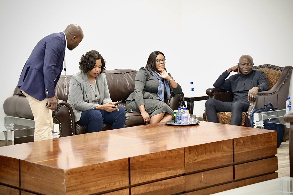 MOJLRNAM's tweet photo. Deputy Minister of Justice and Labour Relations, Hon. Theresia Brandt, this evening received @ilo Director-General @GilbertFHoungbo ahead Ministerial engagement of the 6th Ordinary Session of the AU #STCSDLE6 in Windhoek. https://t.co/AAR4AHNTCY