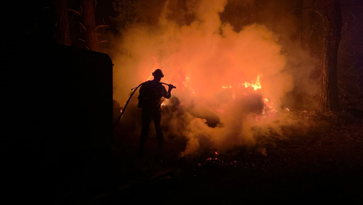 HBFD_PIO's tweet photo. HBFD's Cal OES Type 6 Engine 1620 continues supporting the Brewer Fire in Crook County, OR. Assigned to the night shift, our crew is strengthening containment lines, patrolling for hot spots, and protecting threatened communities. Proud of their dedication. #HBFD #CalOES https://t.co/WrYGY2LNq2