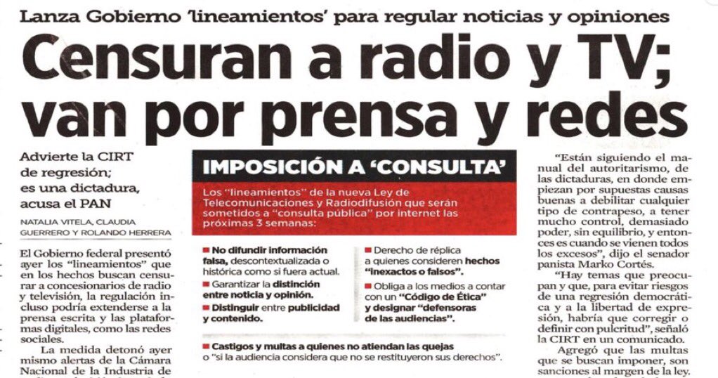 liderfiscal's tweet photo. #URGENTE Un agresivo video subido a sus redes por Adela Micha es la muestra de la terrible molestia que a causado la presidenta @Claudiashein a los intereses mediáticos de las élites que lanza a todos sus mercenarios a desacreditar la iniciativa.

Claro que la presidenta tiene la razón, en Colombia gracias alas mentiras de los medios tradicionales apuntalados con el control de redes sociales pudieron instalar en el poder a un delincuente, lo ha dicho y demostrado abiertamente @petrogustavo y lo acaba de mostrar el @nytimes en un artículo brutal donde muestra las ligas de @DELAESPRIELLAE con el narco, siempre defendió a los narcos en las cortes de EEUU por eso lo eligieron como títere para instalarlo en el poder, requieren criminales que serán fácilmente chantajeados para permitir todo aquello que el imperio sionista quiera.

Así es como en México se está defendiendo a la patria y al pueblo, no permitiendo construir narrativas mentirosas y difamatorias con la Nueva Ley de Telecomunicaciones que obliga a los medios a apegarse a la verdad para proteger a las audiencias, un derecho, que como el voto universal, todos los ciudadanos debemos tener y defender.

#UrgenteCOMPARTAN #RTMasivo