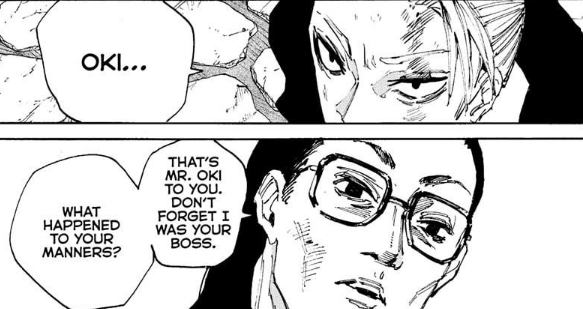 syy_code's tweet photo. Nagumo and Oki's relationship really intrigues me. He adds the honorific when talking to Oki as opposed to Saka and Shishiba. He's also really sad when Oki dies. I wish we could see more of their dynamic to know why they even tolerate each other. #sakamotodays https://t.co/b002m3JzAT