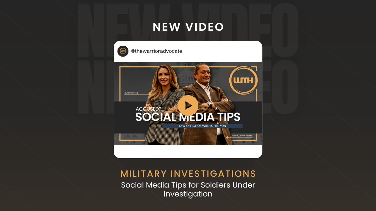HelixonGroup's tweet photo. Under military investigation? Stop posting.

Posts, comments, likes, group chats, shared accounts, and even activity from family or friends can create evidence that may be taken out of context or used against you.

#MilitaryInvestigation #SocialMedia https://t.co/I4to9YYq8J