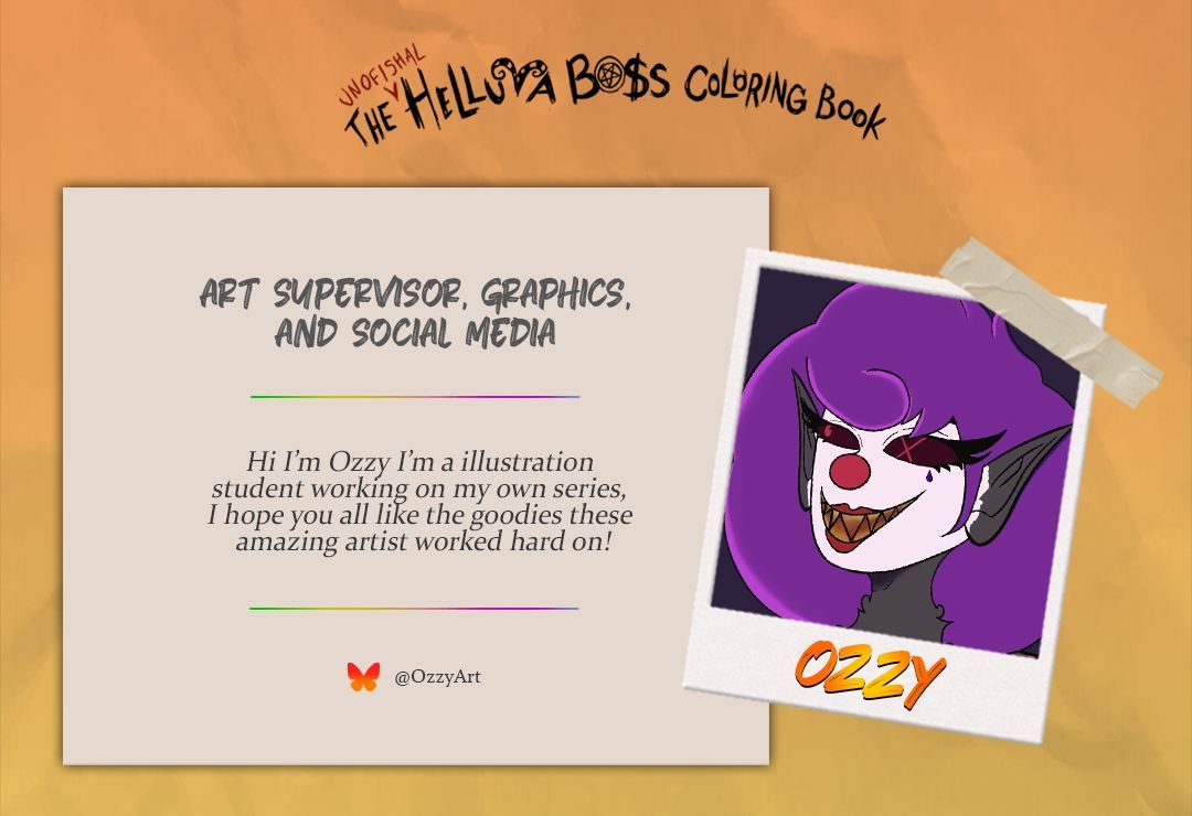 hbcoloringbook's tweet photo. ✐ᝰ.  Art, graphics, social media - what can't Ozzy do?

#HelluvaBoss https://t.co/14gqzSbYmZ