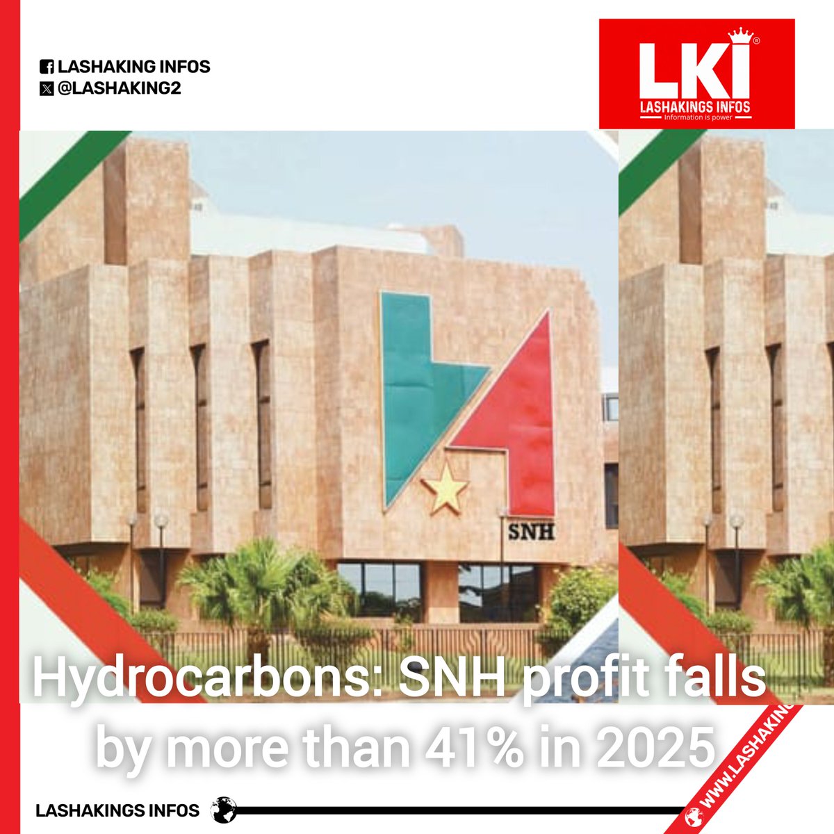 LASHAKING2's tweet photo. Cameroon’s National Hydrocarbons Corporation (SNH), the state oil company, saw its profit fall by more than 41% in 2025, according to its latest figures.

SNH reported a net profit of CFA19.98bn, down from CFA34bn the previous year. 

#lashakinginfos https://t.co/kTO2LxK2V9