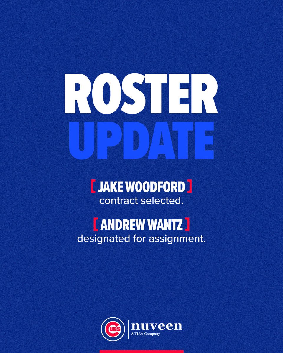 Cubs's tweet photo. Today’s roster updates presented by @NuveenInv: https://t.co/lFb6TgO4Ku