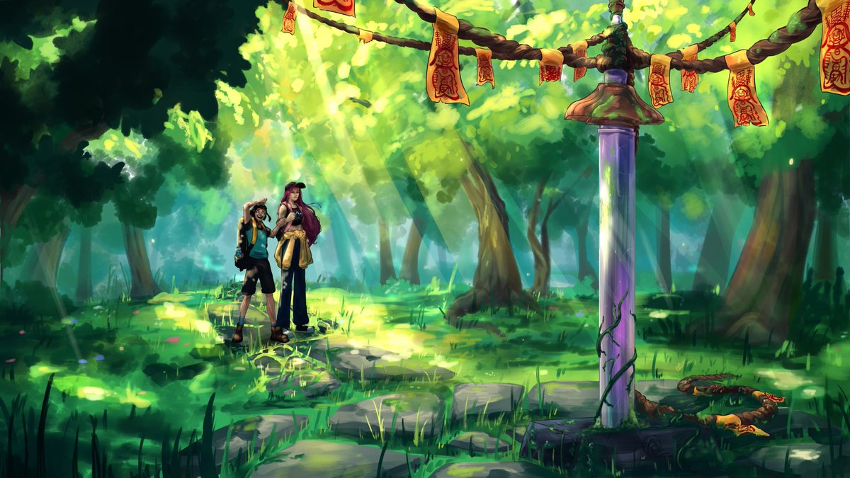 Ferenhights's tweet photo. An ancient abandoned sword in the middle of the woods…
who would’ve thought it would lead to being haunted by a cute girl for a month, not Zoey!

Excited to finally show off my collab piece with @willowowow for the #PolytrixReverseBigBangJuly2026 !!!

Link to the Fic below ↓ https://t.co/Q3YeePCjsn