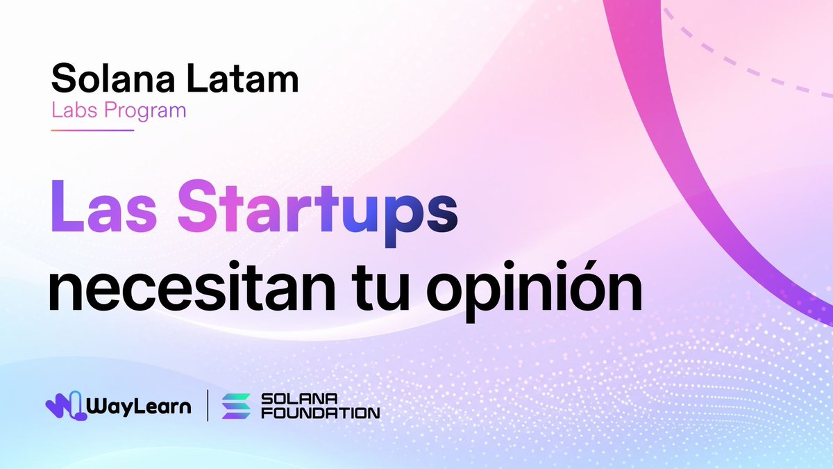 waylearnlatam's tweet photo. 🚨 Estamos buscando a los primeros testers de la próxima generación de startups de @solana y @SolanaFndn .

Los equipos de Solana LATAM Labs están validando sus MVPs antes del Demo Day y tu experiencia puede ayudarles a tomar mejores decisiones de producto.

Dedica 2–3 minutos a responder la encuesta o probar alguno de estos proyectos:

🛡️ Repulink – Reputación y escrow para freelancers
 https://t.co/8CuBuCDRLo

⚡ Unbundled – Monetiza APIs con micropagos
https://t.co/thaZRNaS16

💸 Trust Work Escrow – Escrow para freelancers en Solana
https://t.co/KCYbbLVzmS

🚀 Anturix – Infraestructura y herramientas para Web3
https://t.co/owrexyRPTV

📈 Stayke – Validación de producto
https://t.co/L5xmpbW19m
https://t.co/KyozBfCtLh

🏠 Cubico – Inversión inmobiliaria tokenizada
MVP: https://t.co/gB7DKlLp8H
Feedback UX: https://t.co/wF0tKvHOqn
Encuesta: https://t.co/YPoW46XuLp

📜 CertChain – Certificados verificables en Solana
 https://t.co/nTdJZQTRhs

🌎 WasiAI – Remesas más simples y económicas
https://t.co/S7lPhe1fq2

🏪 LatamLink Pay – Pagos digitales para comercios
https://t.co/plv5Bs7fqD

🤖 Prova – Recibos verificables para agentes de IA
https://t.co/nYp1uekq03

💬 Remesa Blink – Remesas automatizadas por WhatsApp
https://t.co/GGXWlUMo02

🌐 Indasocial – Plataforma social para Web3
Plataforma: https://t.co/I436r2t35M
Feedback: https://t.co/naO9Gs39tL

🛒 TrustPay – Pagos más seguros para compras por redes sociales
https://t.co/yLnQCW5KcM

Cada respuesta puede convertirse en una mejor decisión de producto.

Construyamos el ecosistema juntos. 💜
