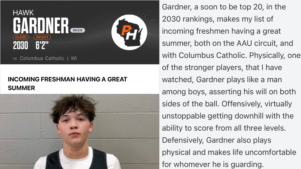 HawkGardner's tweet photo. Thank you @crownhart_marty and @PrepHoops_WI for the write up.

Currently I’m looking for the best fit for 15U Circuit basketball next spring! https://t.co/FrrJIS4mD9