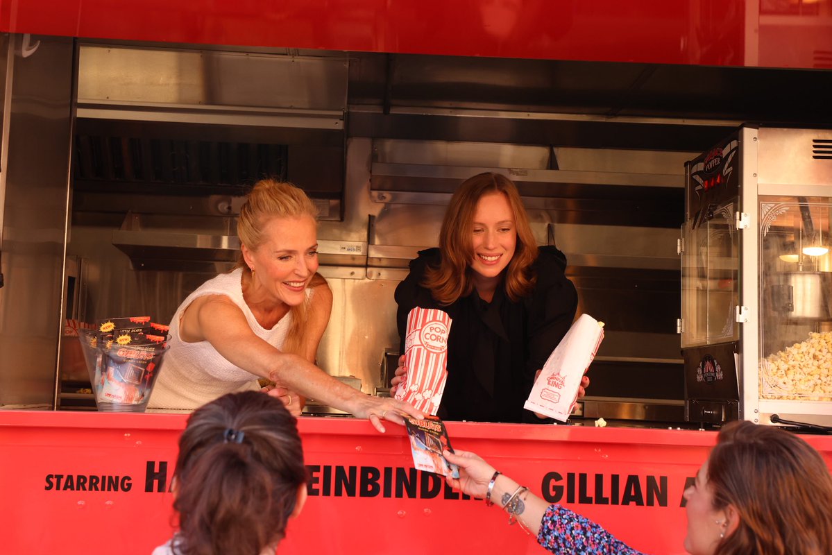 GillianA's tweet photo. bloody girl summer day 2 🩸🏕️ (featuring Hannah and I taking care of all your food truck and bdsm needs) @CampMiasmaFilm https://t.co/SWzOzoOCjk