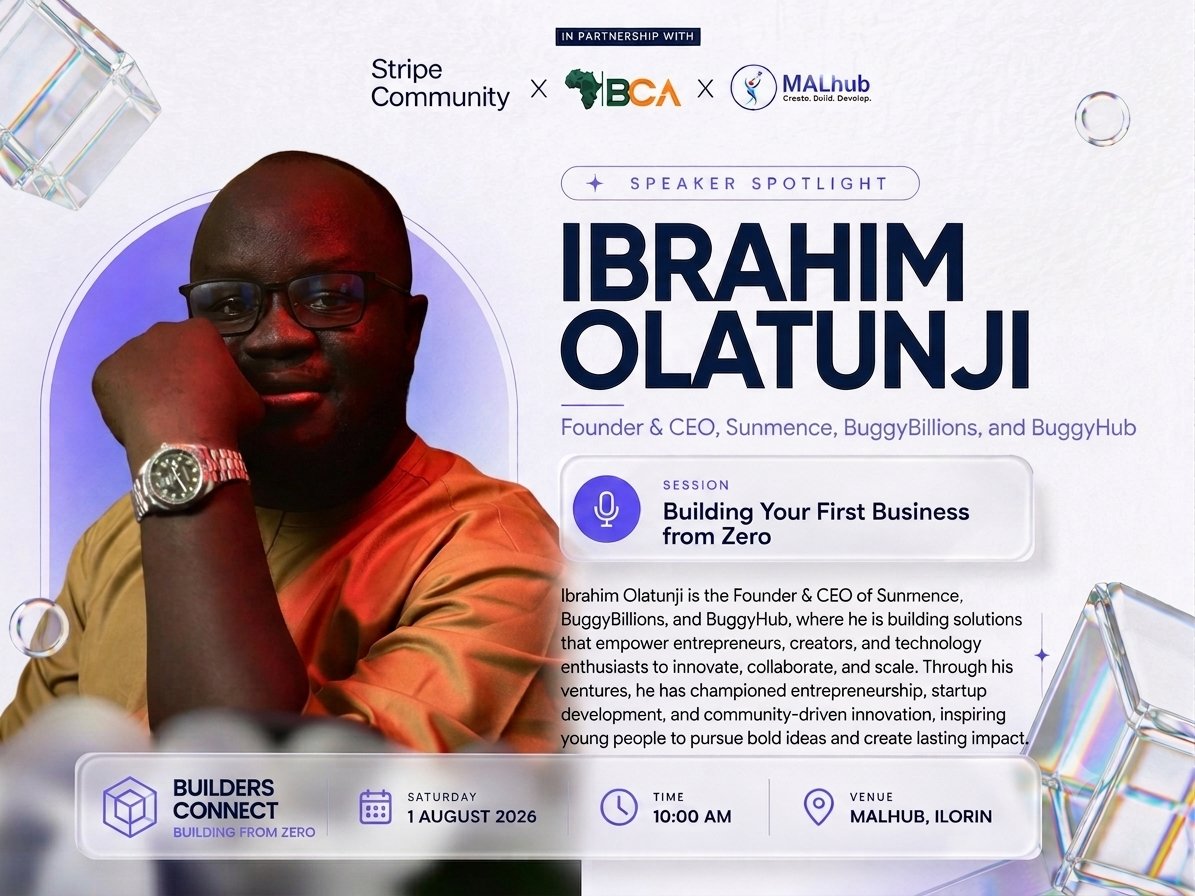 Udofa18's tweet photo. 🎙️Speaker spotlight

We’re thrilled to introduce Ibrahim Olatunji, Founder &amp; CEO of Sunmen, BuggyBillions, and BuggyHub!

Ibrahim is on a mission to empower entrepreneurs, creators, and tech enthusiasts to innovate, collaborate, and scale. https://t.co/ffC1pKVLcp
