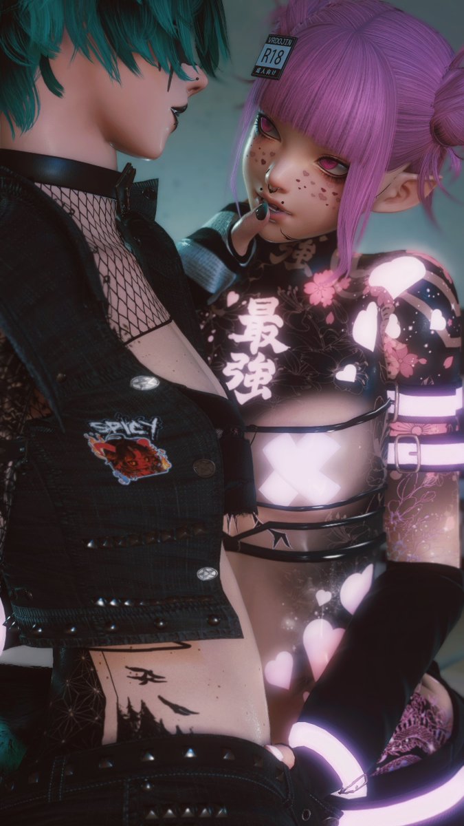 nihal_ffxiv's tweet photo. Collab with @lewdkittyxiv~

I love her neon tattoos and face, really fits Nihal in composition! Thanks for letting me pose you Mochiii https://t.co/ZlKPR2IQAe