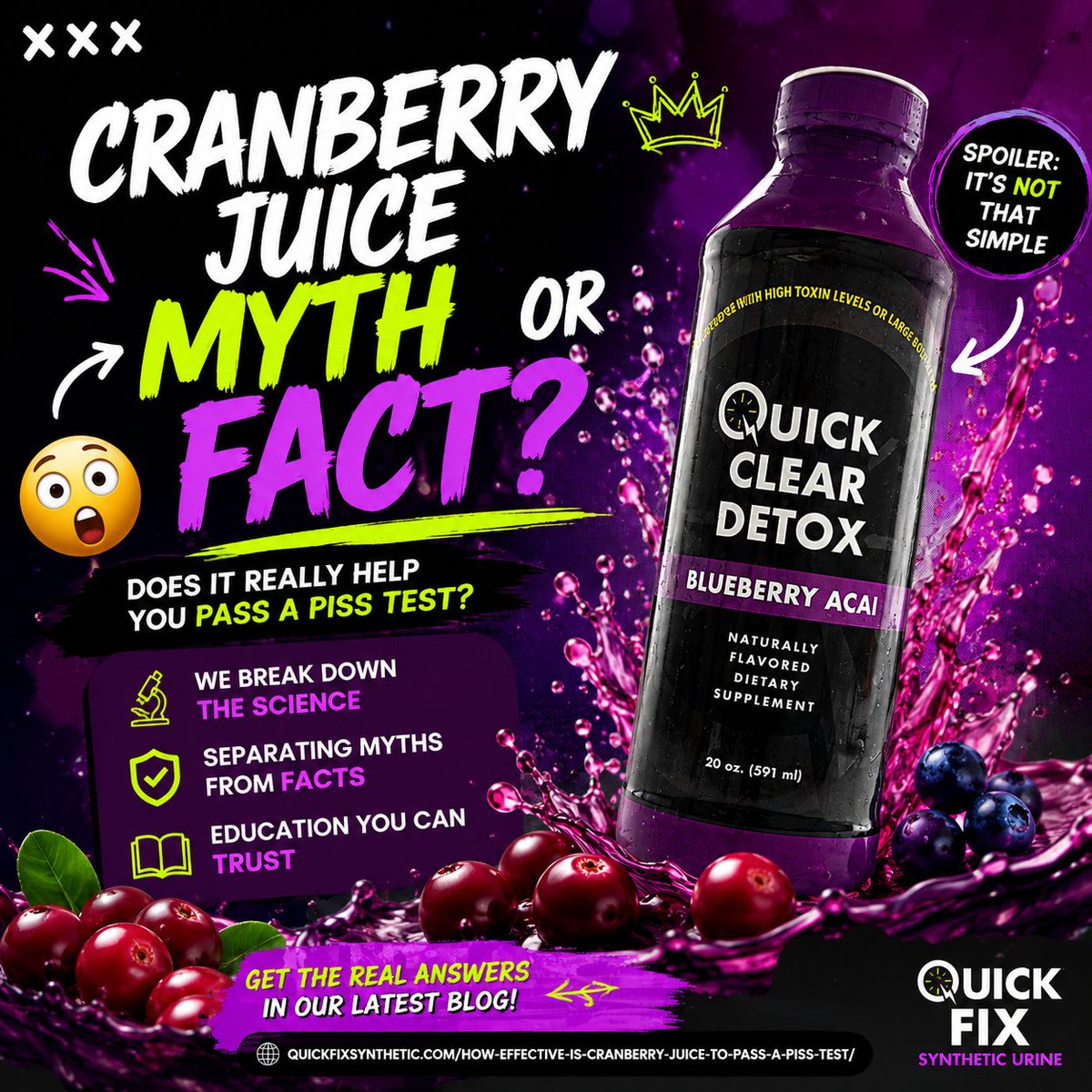 Quickfixpee's tweet photo. 💧 Can drinking lots of water "detox" your body?

Hydration is important for overall health, but simply drinking excessive amounts of water doesn't magically remove unwanted substances from your body. In some situations, overhydration can even dilute urine and affect certain laboratory measurements.

Looking to learn more about hydration, detox products, and common FAQs? Visit:
🔗 https://t.co/J54etWFoAt
#Hydration #Wellness #Detox #HealthFacts #QuickFixSynthetic