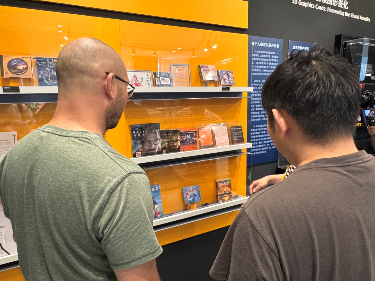 SinkingStarGame's tweet photo. Our China press tour has begun! 🧩 @Jonathan_Blow's in China this week for interviews with press, a documentary filming, and a presentation for @ChinaJoy10's CGDC event 🇨🇳

But first, a visit to the Video Game Museum of CADPA 🎮 https://t.co/EuSWfARHtl