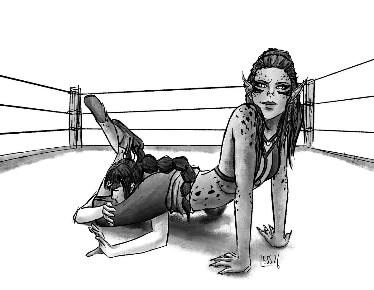 LessAyren's tweet photo. Okay well. I actually think it's even funnier in this way, with Lae'zel destroying Shart 😂 https://t.co/rXzbtARXGl
