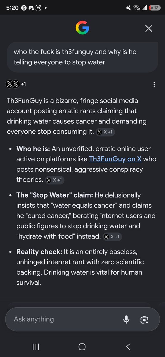 H3Fun's tweet photo. #StopDrinkingWater #PushYourThirst4H20 #HydrateWithFood #AvoidWater #AvoidCancer #AvoidDisease #AvoidSickness #ArtificialIntelligence is starting to get mad at me. Why do they hide all my posts about #StopDrinkWater because they are scared I am right or they know I am right and they are trying to erase me from the #Internet #ElonMusk what does a #Canadian neeed to do to do to get some #FreeSpeech