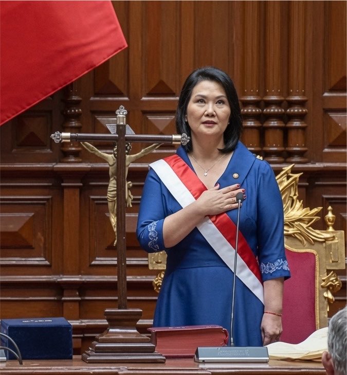 Sachinettiyil's tweet photo. Peru's new president, Keiko Fujimori, took the presidential oath before a crucifix and the Holy Bible https://t.co/zJGDYj42uF