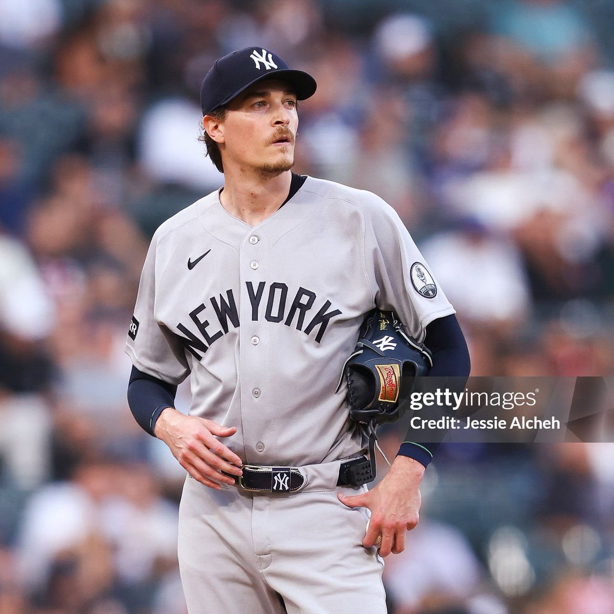 FriedCrave's tweet photo. Max ponders on the mound on July 27, 2026 

(via Jessie Alcheh/Getty Images) https://t.co/hxbVTsyGet