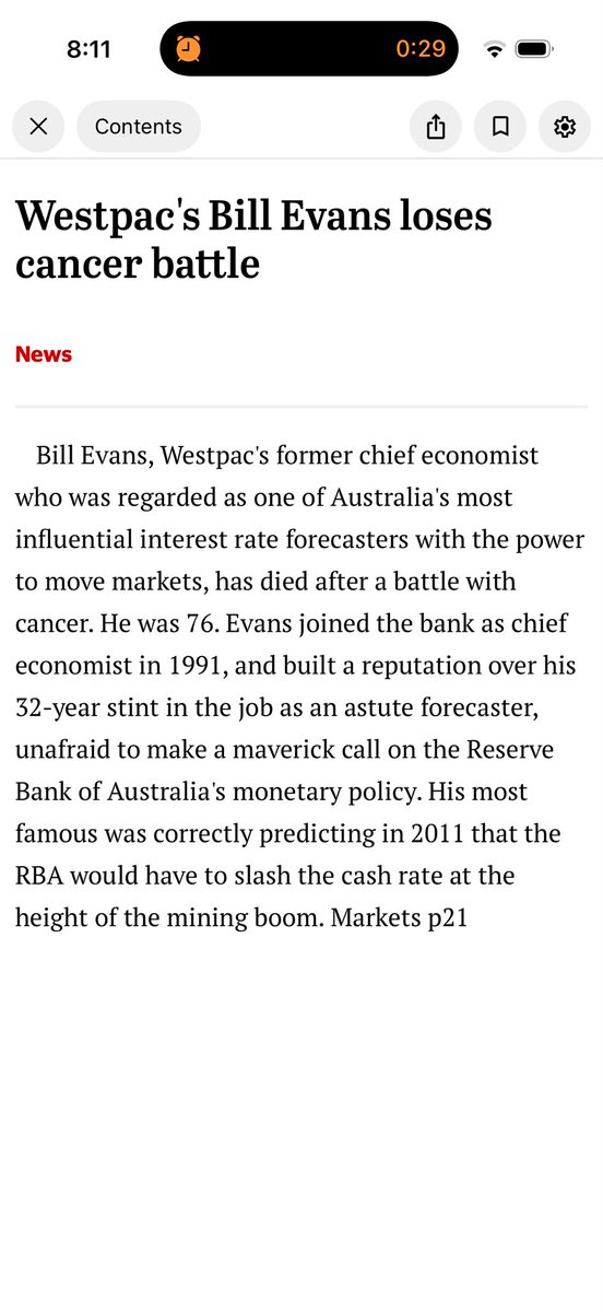arbyeh1's tweet photo. Sad to see the late great Bill Evan’s, economist extraordinaire pass away.  His 2011 call for rate CUTS against shrill calls from economists for a RISE and the ever dead RBA on a firming bias BEST EVER call by an economist.  See what actually happened!  #auspol #ausbiz https://t.co/AZPlh7Kp1c