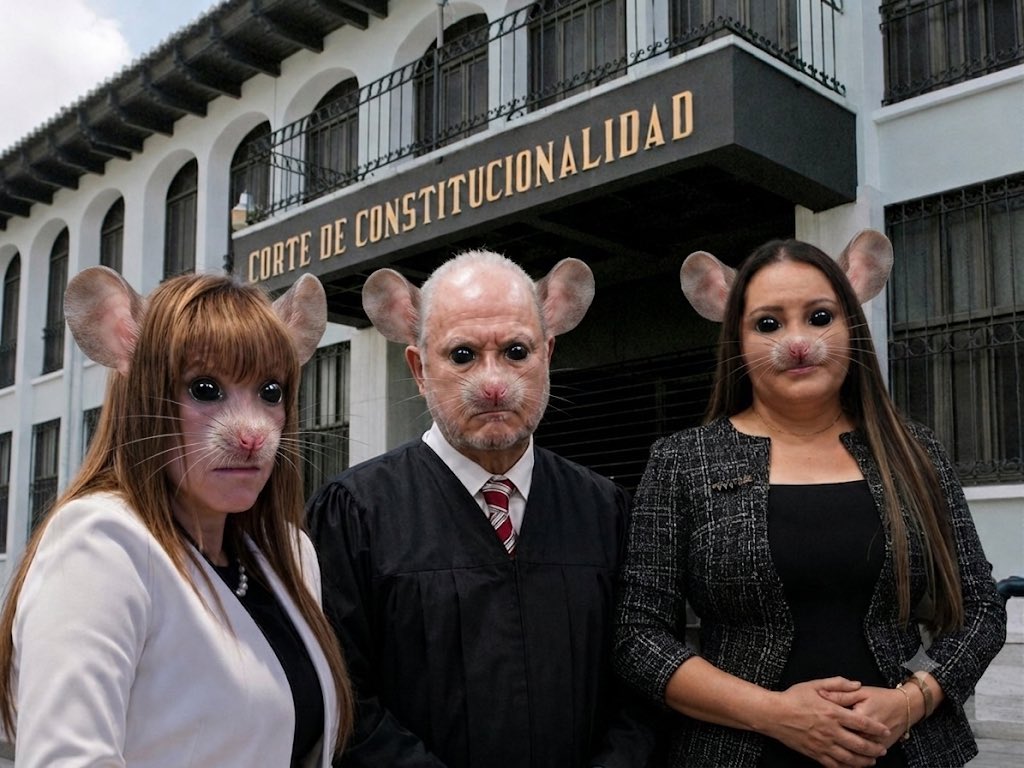PEdgar05's tweet photo. Hay tres ratas que ni fueron elegidas por el voto popular y están entorpeciendo la labor del ejecutivo y del Congreso, quienes sí fueron elegidos por el voto popular. La actuación de esas ratas ha perjudicado gravemente el ordenamiento institucional del país, como ciudadano guatemalteco exijo su destitución y encarcelamiento.