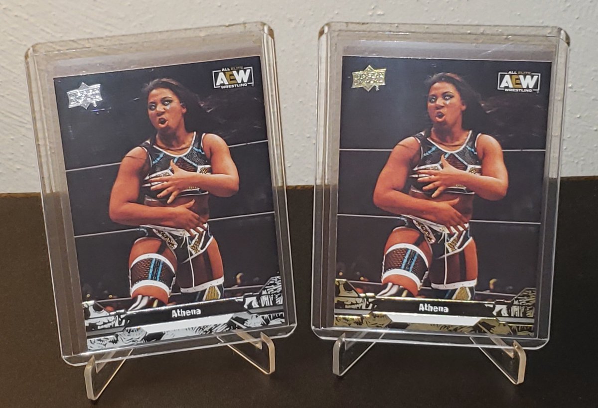 SWF_YouTube's tweet photo. For this week's #wrestlingcardwednesday, I'm posting Athena, the current ROH Women's World Champ !

2023 Upper Deck AEW:

- #56 base and Gold parallel
- Stepping Into The Ring SR-5
- We Are All Elite AE-8

#wrestlingtradingcards
#wrestlingcards https://t.co/HQejp8Nvgi