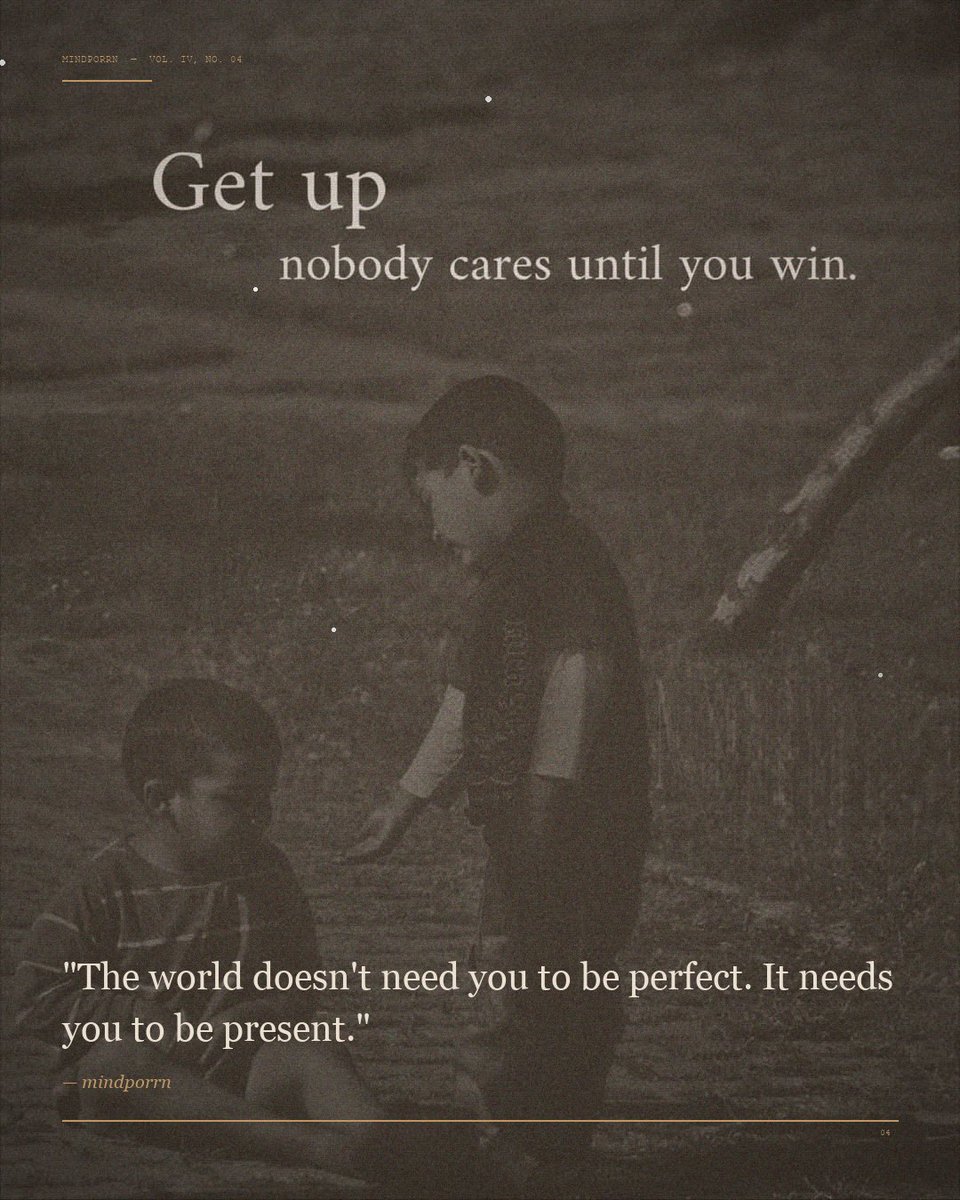 mindporrn's tweet photo. "The world doesn't need you to be perfect. It needs you to be present."

Show up. That's enough. ✨ https://t.co/ugaJMsbWUd
