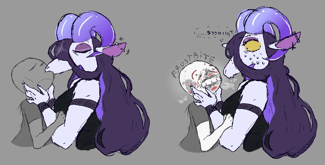 Mik3h4wkOrSmth's tweet photo. guys be careful kissing Lyrielle!!! she might accidentally give you Frostbite!!!!! https://t.co/e3Sxldb2sL