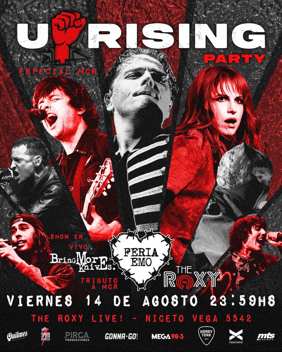 UprisingARG's tweet photo. 🔥 FIESTA UPRISING EN THE ROXY - TU FIESTA EMO/METALCORE FAVORITA TE TRAE UNA EDICIÓN ESPECIAL MY CHEMICAL ROMANCE 🦇🥀

Sabemos que se quedaron MUY manijas de nuestras últimas ediciones, así que volvemos con todo el VIERNES 14/08 para vivir otra noche increíble en The Roxy 🎸 https://t.co/pr9qqFCqfK