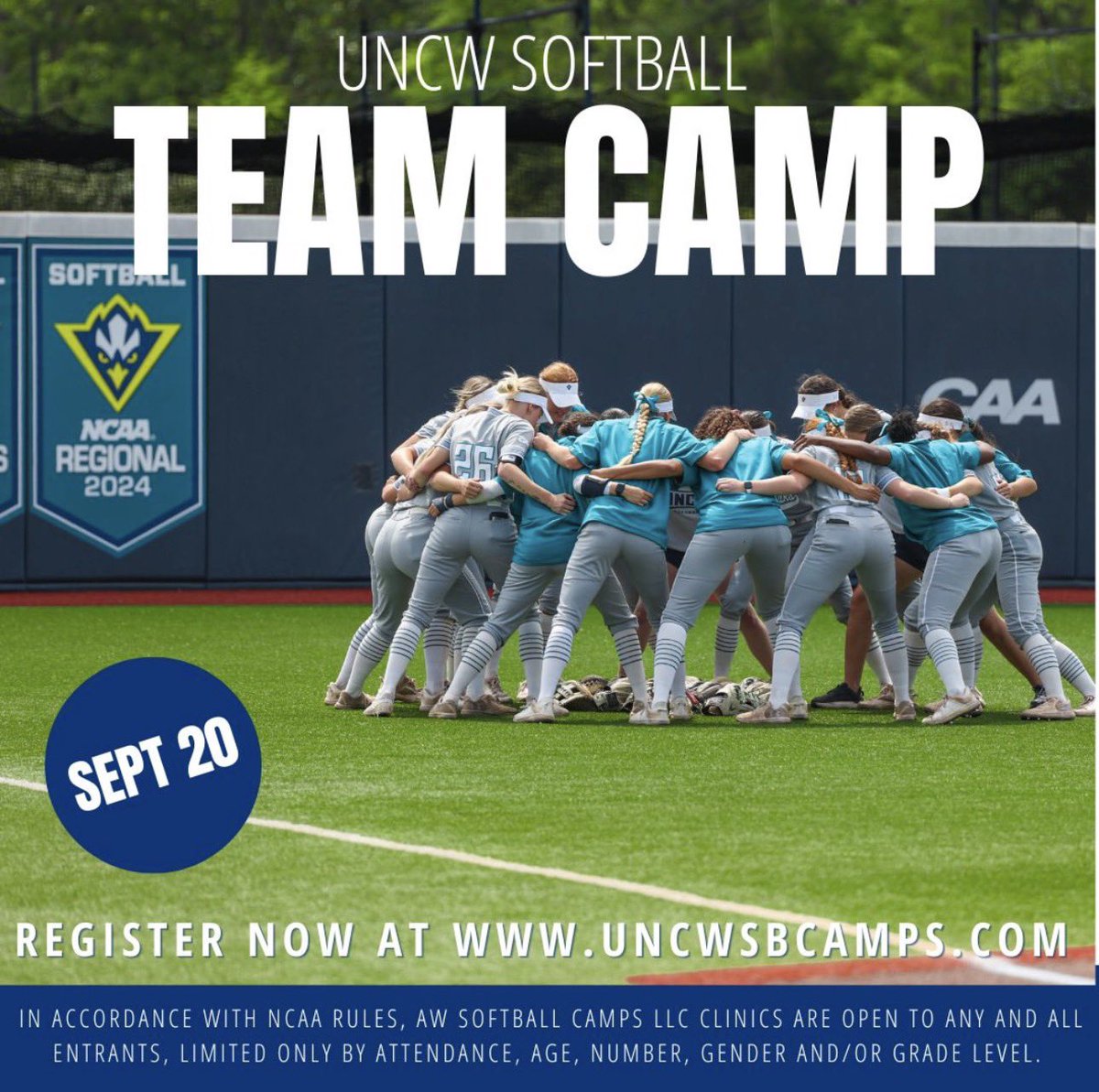 UNCWsbcamp's tweet photo. SAVE THE DATE!! 📅 

Registration for UNCW Fall Camps and mini clinics will be open very soon! Visit https://t.co/wbrrOjeiow for more information and to register! https://t.co/STxkrDu4Za