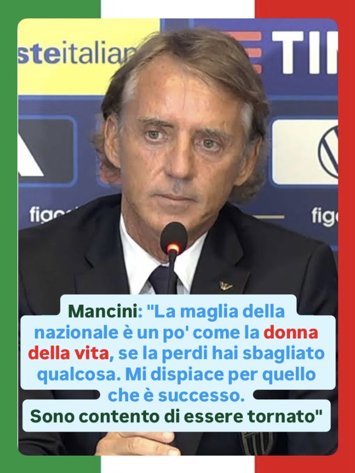 MontecristoDi's tweet photo. Le parole del figliol prodigo Mancini sono a dir poco imbarazzanti!
L'affetto e l'amore che si può provare per una donna con cui si é condivisa la propria vita non mi pare accostabile ad una squadra di calcio ed ancor meno ai milioni!
👀Instagram #mancini #figc https://t.co/pvXaJ7URKG