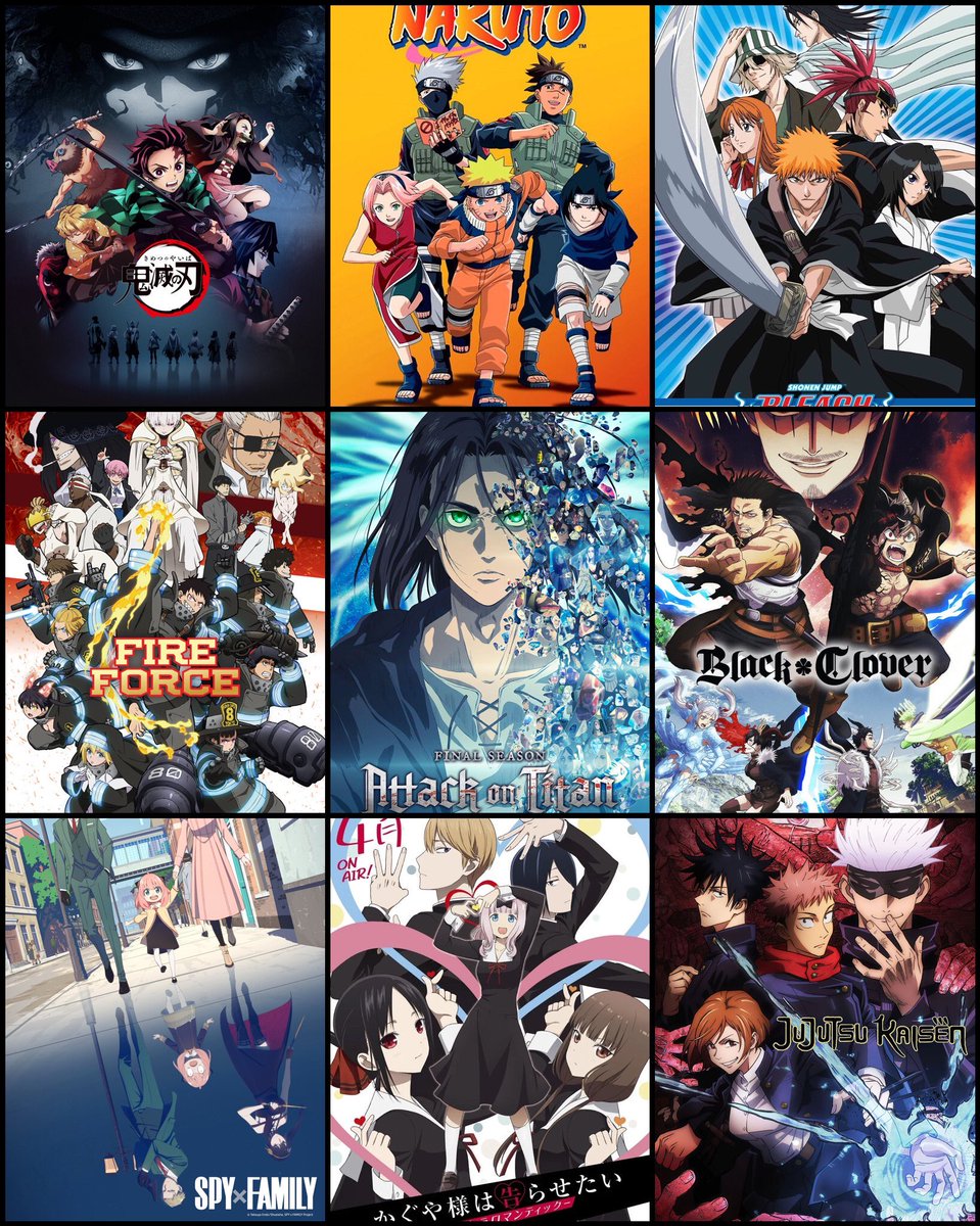 wonderinganime's tweet photo. What’s the BEST anime from each row? https://t.co/bNOXSTF5j2