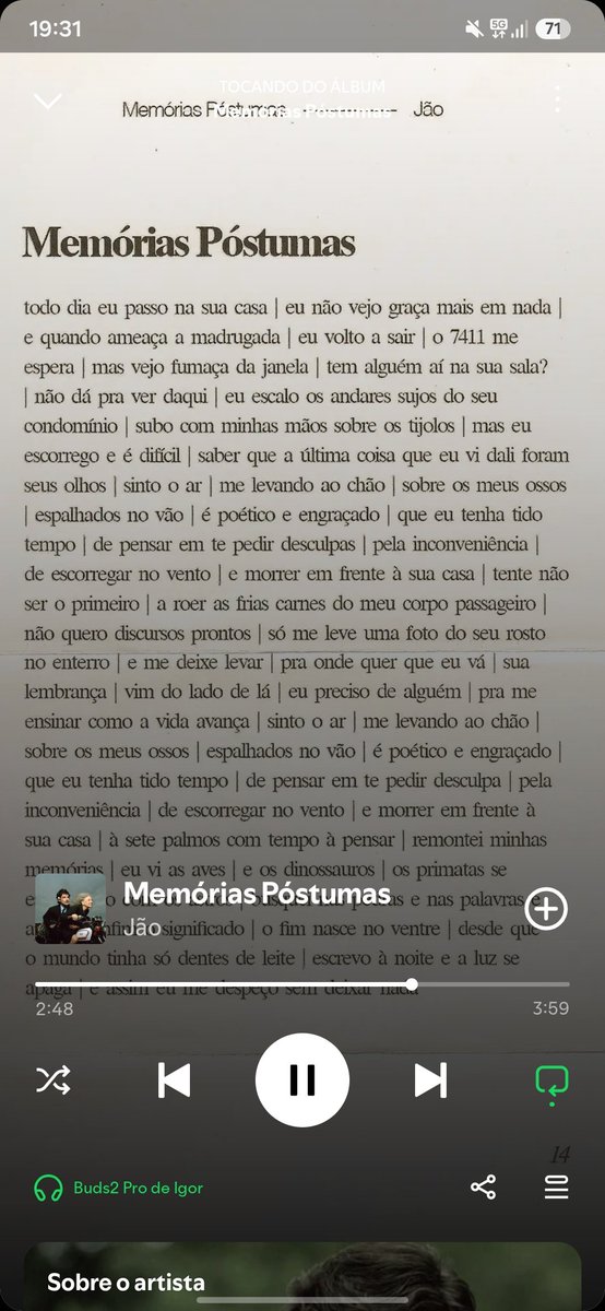 guigo_wkd's tweet photo. Eu preciso urgente de um vídeo de performance ao vivo de Memórias Póstumas! Essa música é muito incrível! 🥹 https://t.co/Z3prfRrWPA