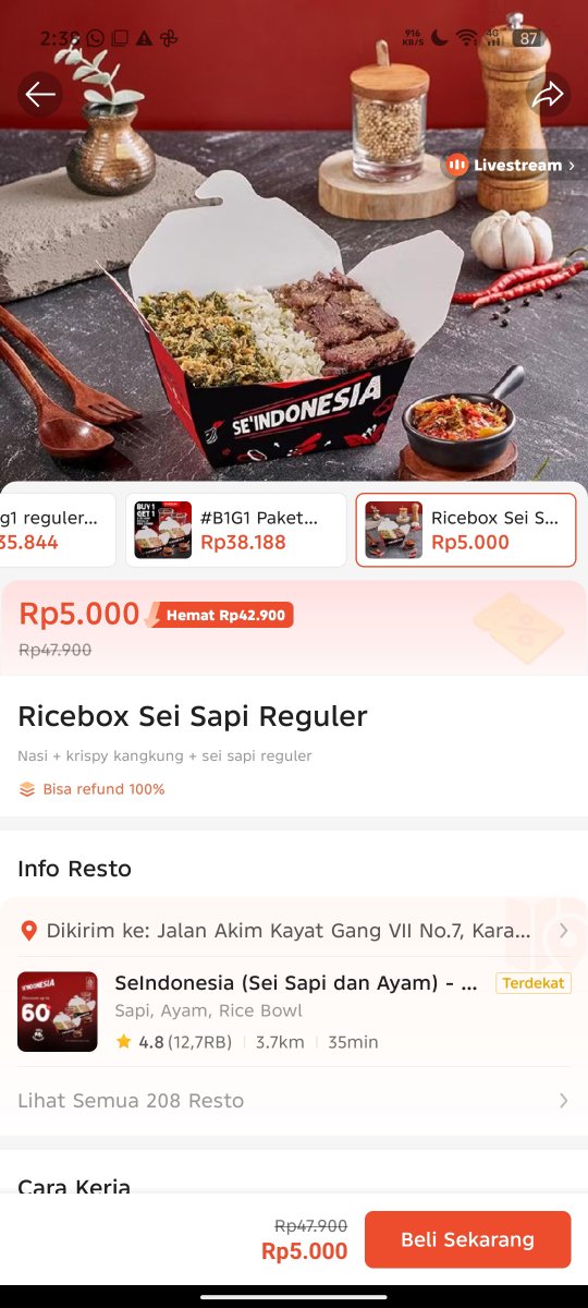 gakenkens's tweet photo. Makasih udhh rajin promo min

Sei sapi terbaikkk ya seindonesia, di grab juga sering promo 20rebuan dpt 2 yang ayam ayam https://t.co/ohgfZ01nmk