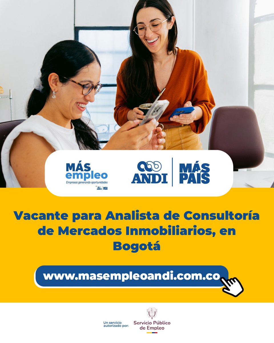 MasEmpleoAndi's tweet photo. Bogotá con oportunidad para analistas.

🏢 Se solicita 1 Analista de Consultoría de Mercados Inmobiliarios.

📊 Tu carrera despega aquí 👉 https://t.co/02KuHWponY https://t.co/7UrKCHmrJl