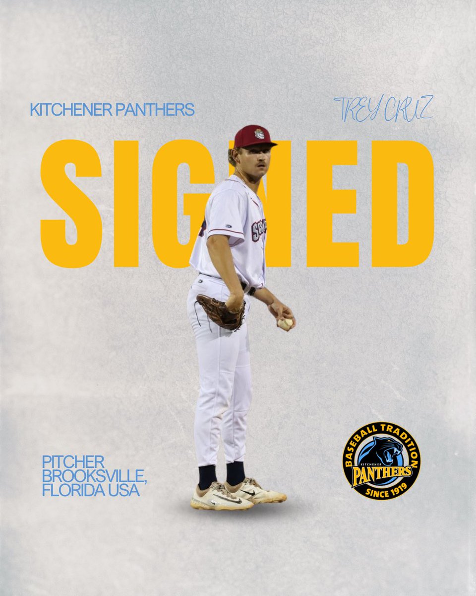 cbl_panthers's tweet photo. TREY-mendous Addition π₯
Panthers have signed pitcher Trey Cruz to the roster. Cruz will add depth to the mound for the Panthers as we continue to battle in the back half of the season!
Looking forward to seeing Trey in action! βΎοΈ
#Panthers #CBL #HuntIsOn https://t.co/FAGg72PL5x