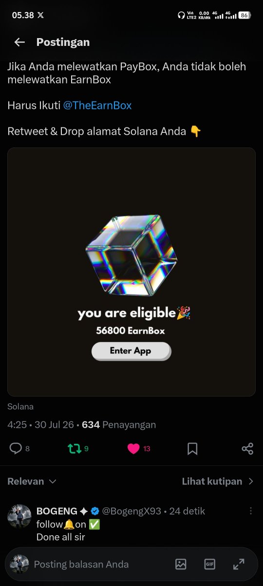 BogengX93's tweet photo. @GetUFOMeme @TheEarnBox @solana Chek sir Good luck thank you 🥰 https://t.co/F48AHVqXQj