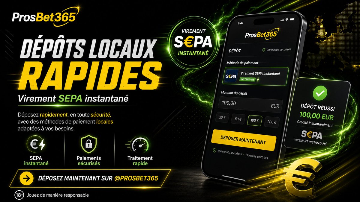 viralysapp's tweet photo. ⚡ Des dépôts rapides, une expérience sans limite. Avec ProsBet365, profitez du virement SEPA instantané pour déposer simplement et en toute sécurité. 💳 Paiements locaux ⚡ Traitement rapide 🔒 Transactions sécurisées Rejoignez-nous dès maintenant 👇 @prosbet365 🔞 Jouez de man https://t.co/JO476LFXhQ