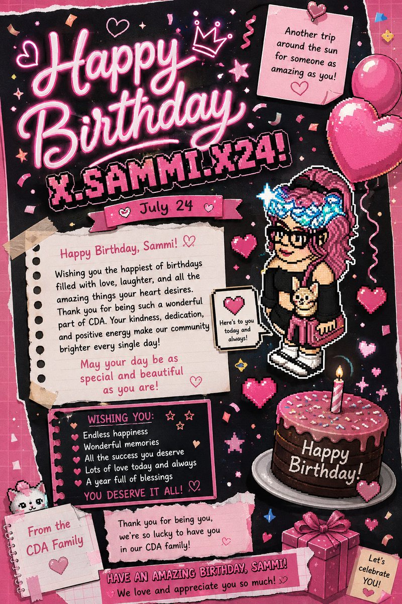 HabboCDA's tweet photo. 🎉 A little late, but we still wanted to send the biggest Happy Birthday wishes to X.Sammi.X24! 🥳💖

Here's to another year of success, great memories, and endless smiles. Happy Birthday! 🎈🎁💙 #HappyBirthday #CDAFamily https://t.co/mZPblICj9N
