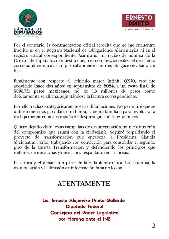 jorgegogdl's tweet photo. El diputado morenista @Neto_Prieto sacó un video llorando de guerra sucia,  y un comunicado donde aclara que la camioneta que le compró a su novia venezolana no costó 1 millón 300 mil pesos sino 893 mil pesos. 

La osadía, al rato subo video. https://t.co/CHjaUzy7p8