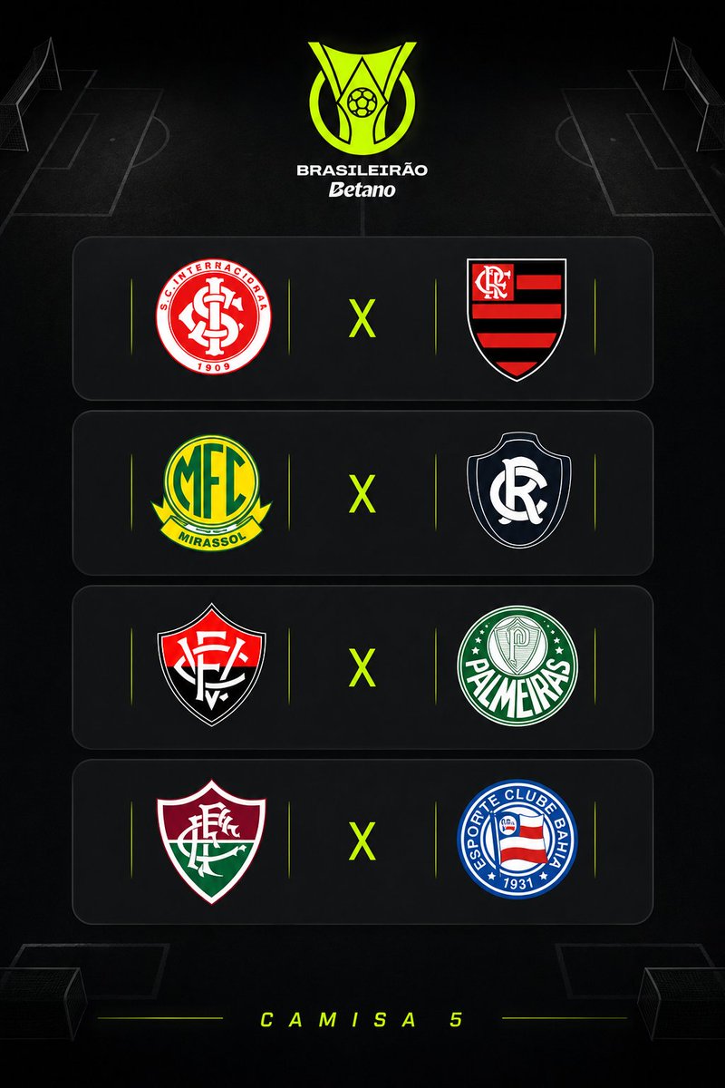 camisaaa5's tweet photo. Hoje temos mais uma rodada do Brasileirão começando agora com Flamengo e Internacional, e também Mirassol e Remo. Mais tarde temos mais dois jogos. 

Quem vocês acham que vai se dar melhor nessa rodada? Alguém arrisca algum palpite de placar? 🫵🏽👀 #Brasileirao #INTxFLA #MIRxREM https://t.co/JlDIbkJHdH