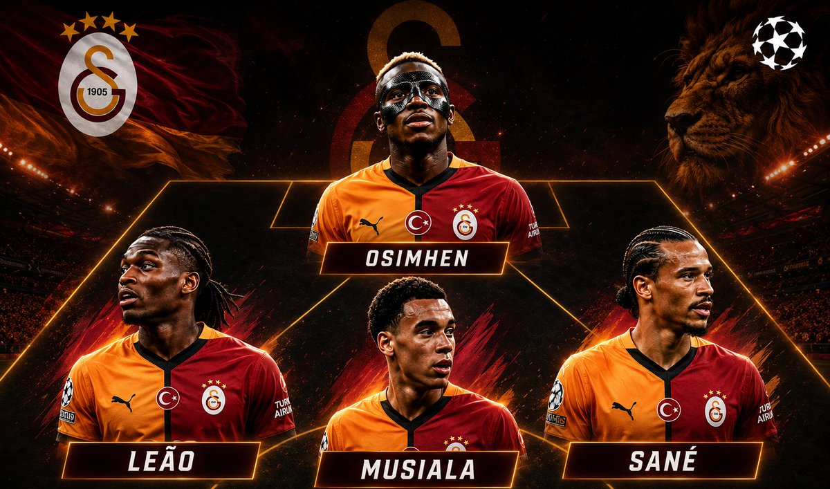 SportsDefend's tweet photo. It’s absolute madness.

If the rumors about Leão and Jamal Musiala turn out to be true, Galatasaray's UEFA Champions League attacking lineup would look like this: https://t.co/6v3Pqxg4l0