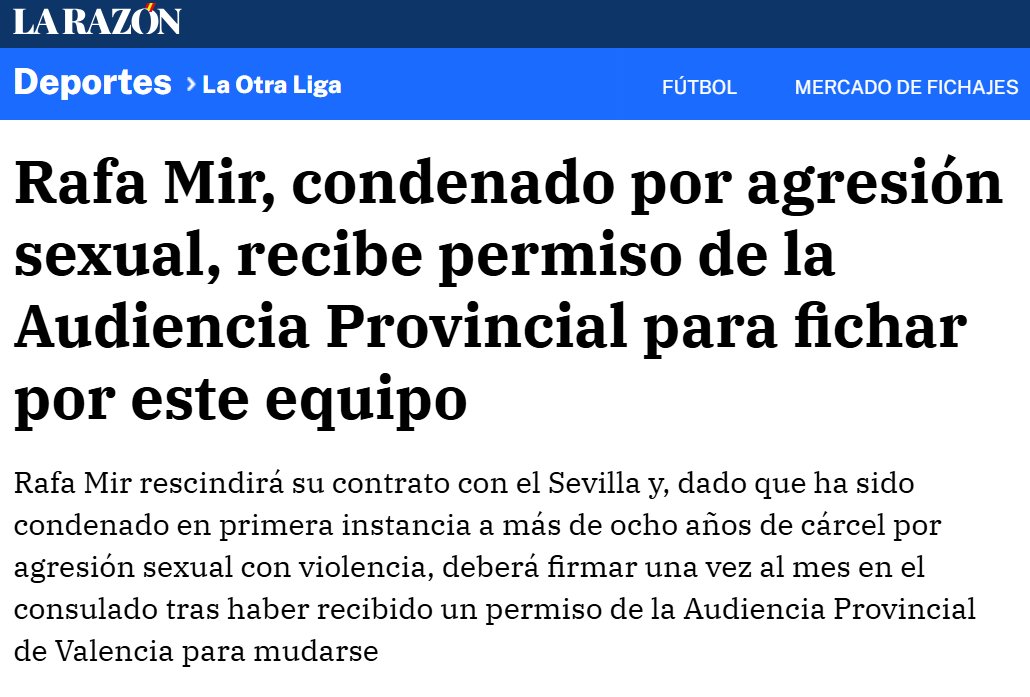 carlossmato's tweet photo. Condenado a ocho años y medio por agresión sexual y lesiones pero no ingresará en prisión y la Audiencia Provincial le permite fichar por un equipo griego. 
Aquí no hay riesgo de fuga.
Luego que confiemos en la justicia y que es incomprensible que muchas mujeres no denuncien... https://t.co/ZZxj0aXhvZ